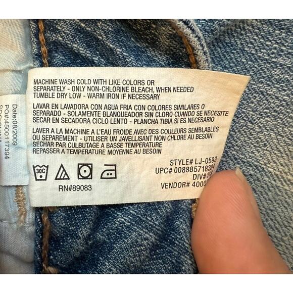 Y2K LEI Sophia Junior Sz 11 Hiphugger Denim Bootcut Flare Embroidered pockets - Picture 5 of 8